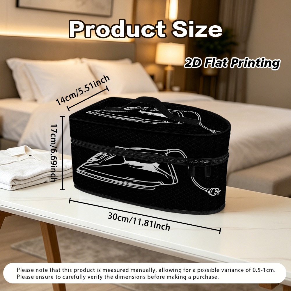 TEMU (2d Flat)1pc Outline Portable Storage Bag, Comes With Top Handle And Double Zipper - Washable Polyester Protection Bag, Suitable For Steam