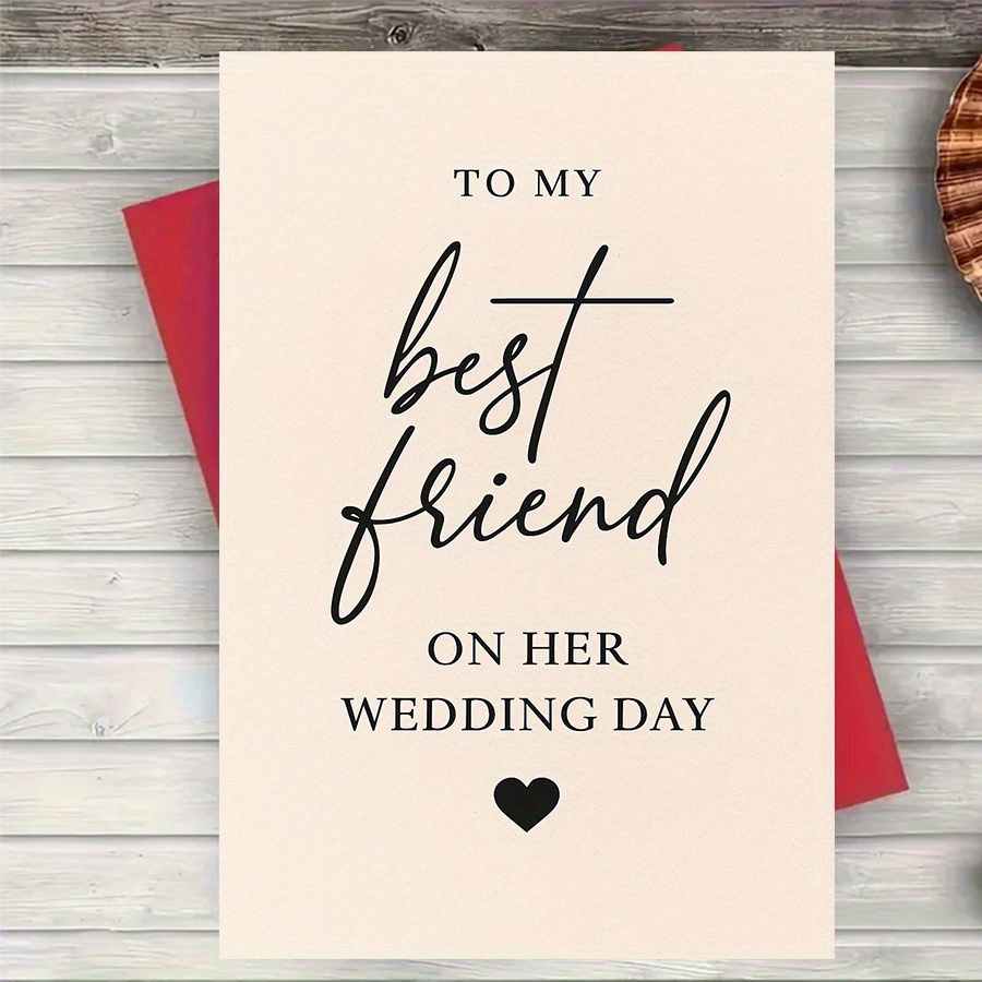 E-shop "Hochzeitskarte für eine enge Freundin, ideal zum einer unvergesslichen Anlass, die von Liebe und Glück erfüllt ist" Umschlag + Grußkarte