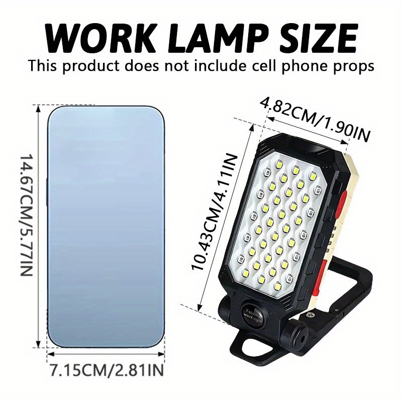 1pc   led flashlight usb rechargeable 1188     with magnetic   strobe light adjustable angle hook 18650 lithium battery powered portable   work light for camping hiking emergency   emergency lighting   reliable construction   flashlight construction workers Product details 3