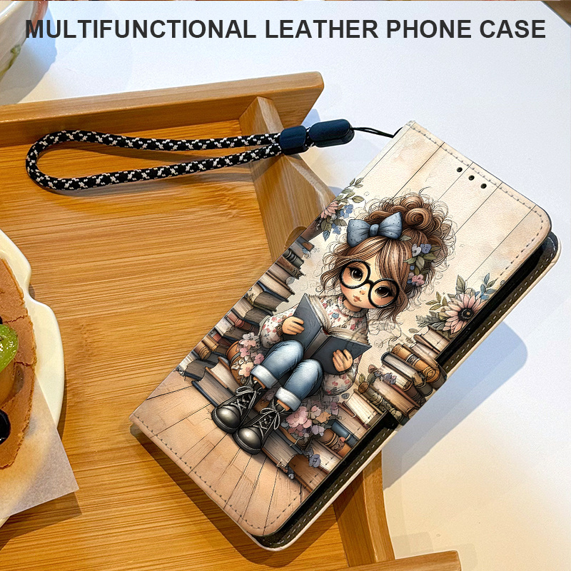 TEMU para teléfono: estampada estilo para chicas, con tarjetero y cordón, compatible con for Samsung Galaxy A32/ A32 5G/ A33 5G/ A34 5G/ A35 5G/ A36/