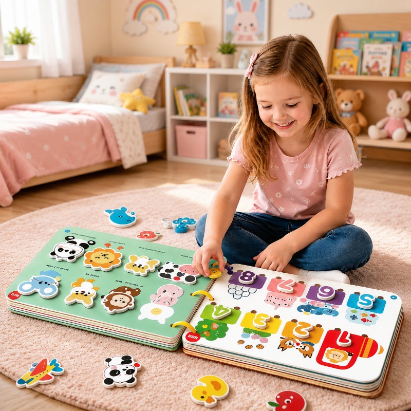 Children's Interactive Learning Sticker Book with Shapes