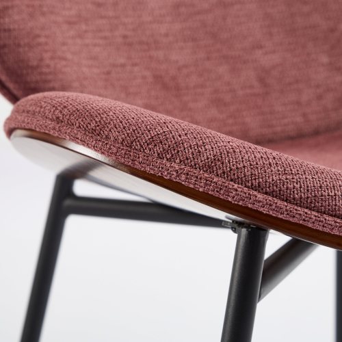 Mid-Century Modern Shell Chair - Single Side Accent Lounge Chair with Wide Walnut Wood Finish Shell & PU, Curved Wide Suitable for /Outdoor Use - Easy-Clean Cover, Assembly Required (for,, Bedroom)