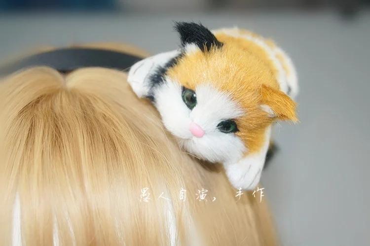 cute cat shaped hair clips adorable animal hair accessories for halloween christmas durable fabric   hair bands with   design no power needed   costume parties themed events cat accessories costume party accessories whimsical hairpiece soft texture accessory Product details 2