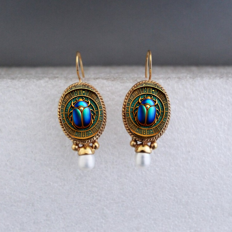 Image of 2pcs Scarab Earrings Earrings Ancient Earrings Egyptian Earrings Pendant Earrings Symbol Earrings Jewelry Accessories Unique Jewelry Christmas Gifts Birthday Gifts Everyday Gifts Holiday Gifts