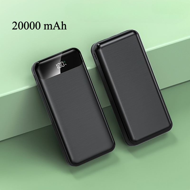 TEMU Batería Externa Portátil de Gran Capacidad de 20000Mah, 2 Salidas USB y /Entrada Tipo-C, Ideal para Cargar Dispositivos Móviles, Equipada con