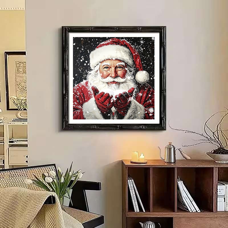 Beginner Printed Cross Stitch Kit, Snow Santa Claus Pattern