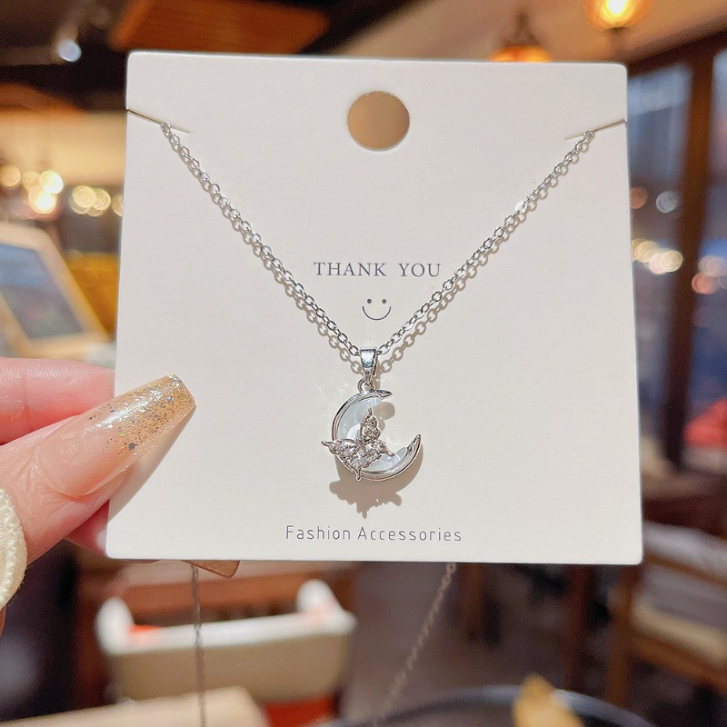 Celestial & Moon Necklace For Women Stainless Steel Adjustable Chain Dainty Layering Jewelry Birthday Gift