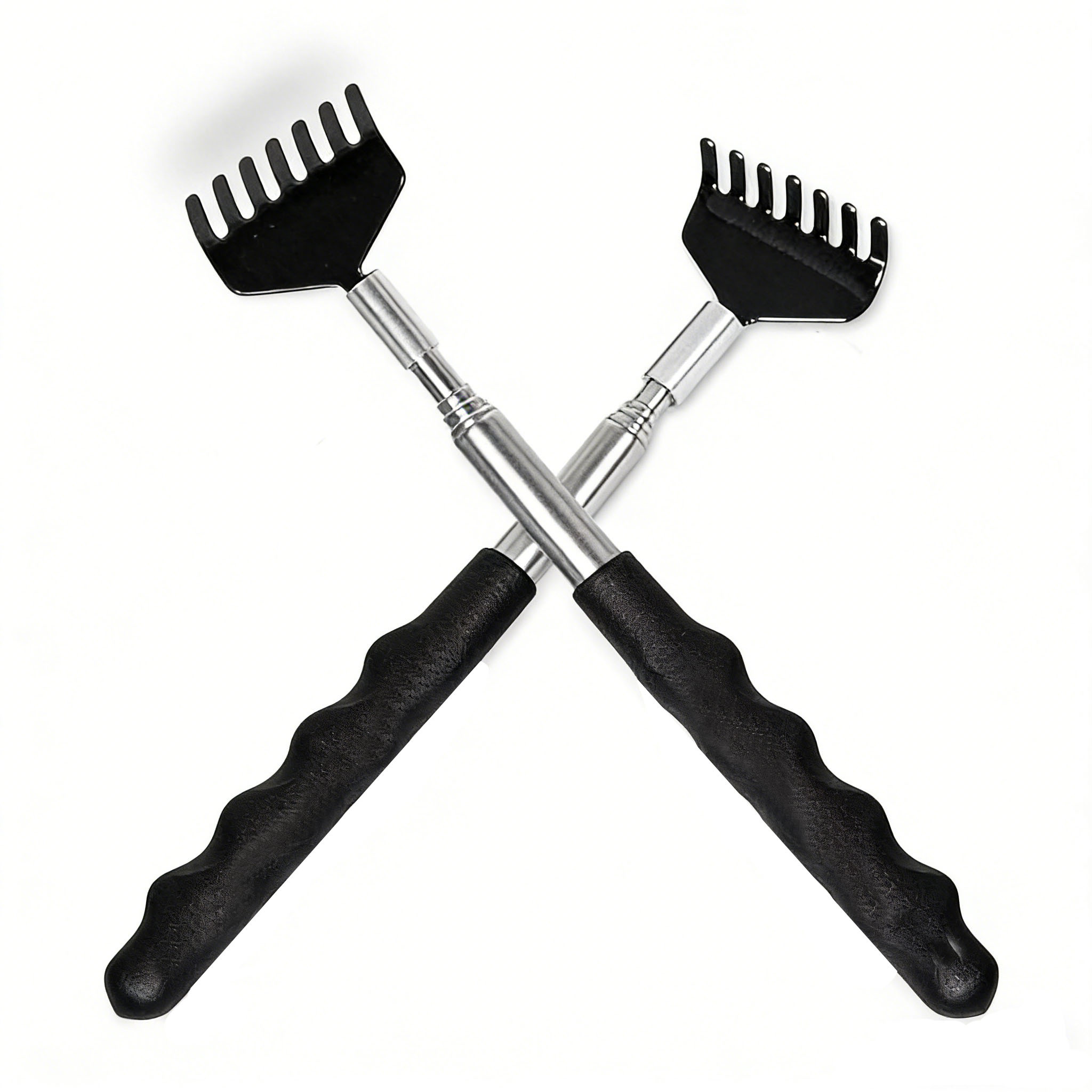 Image of 2-pack Telescoping Back Massager – Stainless Steel Handle With Dual-sided Metal/rake Tips, Portable Relaxation Tool For People ( For Pets), Ideal Gift For Holidays, Anniversary, Valentine's Day & More