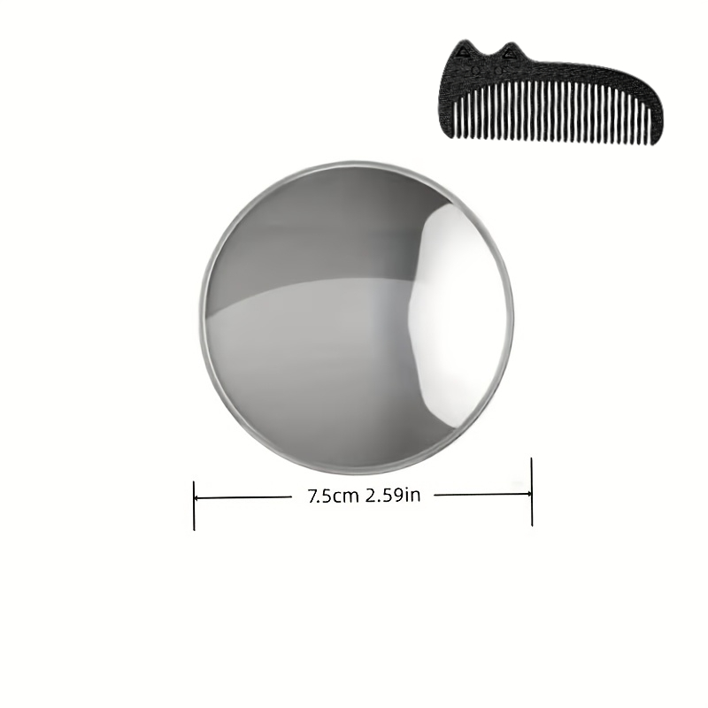TEMU 2pcs Set (small Round Mirror And Portable Comb) Artifacts - Small Round Mirror For Photo , Large And Small Sizes Available, Convex Mirror For