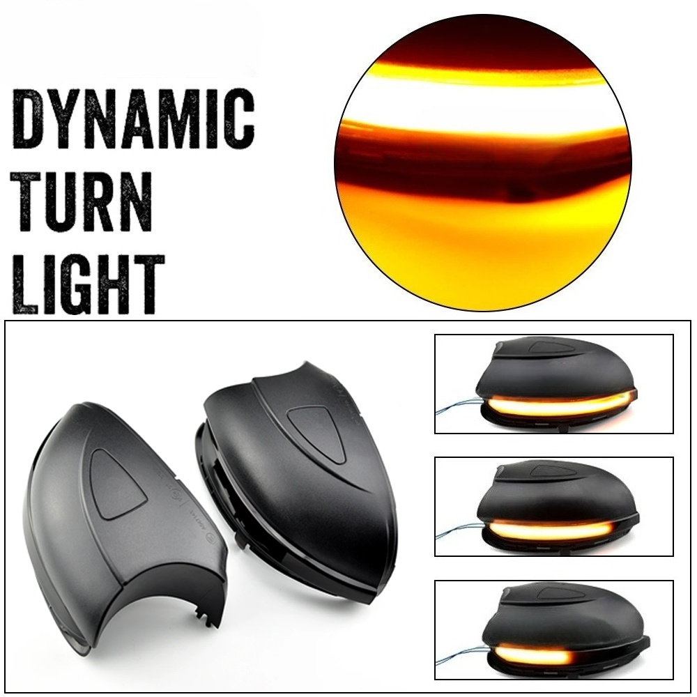 TEMU Lot de 2 clignotants dynamiques à LED pour rétroviseur d' latérale avec coque inférieure pour VW 6 MK6 GTI R32 08-14