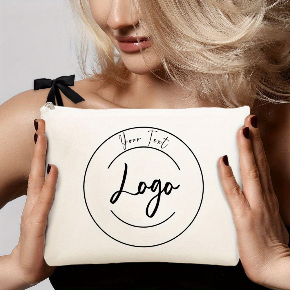 TEMU Personalized Makeup Bag Custom With - Your Business, Events, Teams - Zipper Closure Cosmetic Organizer - Ideal Corporate Gift, Birthday Present,