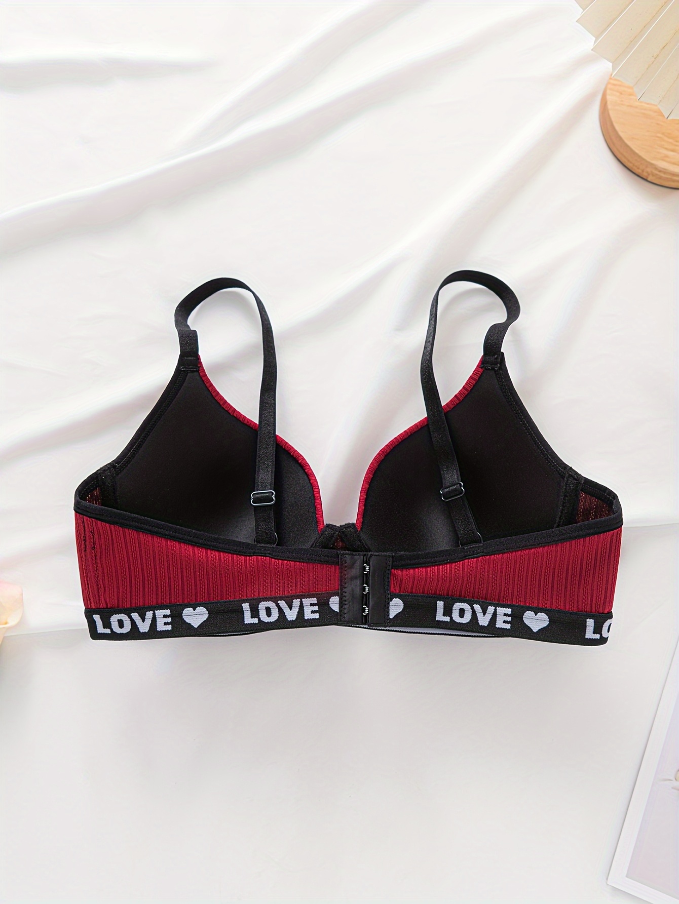 2025 New Red Letter Stripe Comfortable Sexy Underwear with Steel Wire Smooth Push-Up Bra