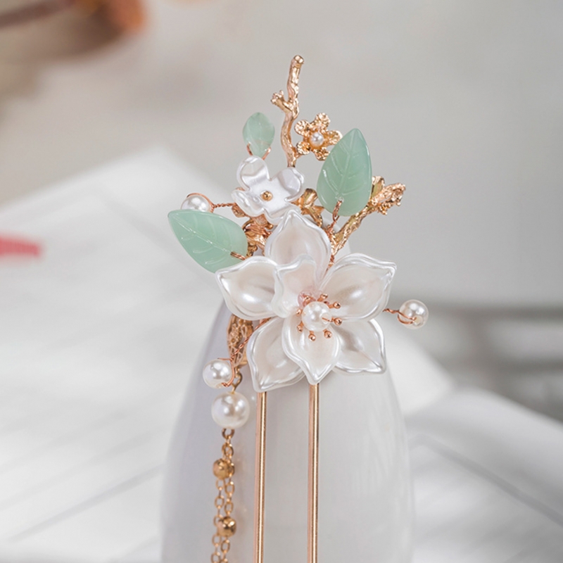 Chinese Style Camellia Flower Hair Stick Handmade