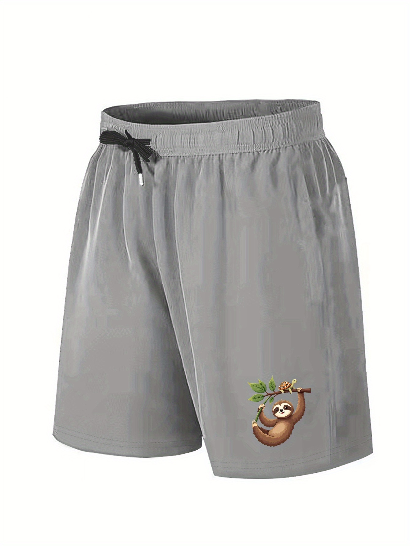 *'s Big Tall Casual Shorts with Graphic Black, Polyester, Elastic  Waistband, Drawstring, Machine Washable, PLUS SIZE