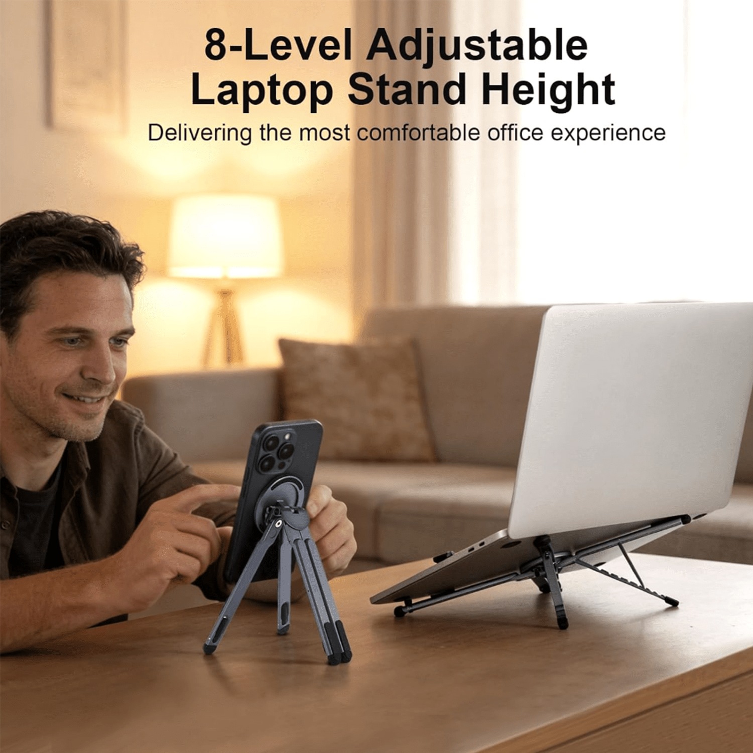 360 rotatable foldable multi functional tablet stand plastic version lightweight portable desktop stand with multi angle adjustment compatible with smartphones tablets and laptops Product details 5