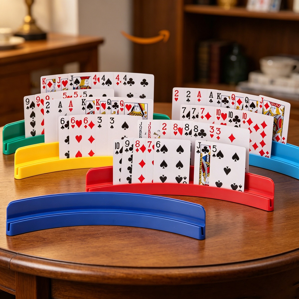 Double Tier Hands-Free Card Holder Clip Rack