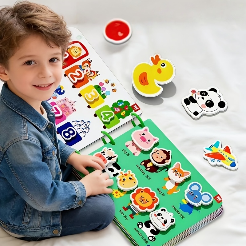   set von aufregenden stickerbüchern, inklusive interessanter formerkennung für tiere, zahlen usw., die geklebt und aufgerissen werden können, kleine geschenke für partys (farbe und muster zufällig)
