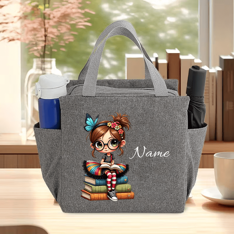 TEMU Personalized Name/initials Lunch Bag - Custom -compatible Bento Box Carrier With Large Capacity Insulated Tote Suitable For, Work, Picnic,