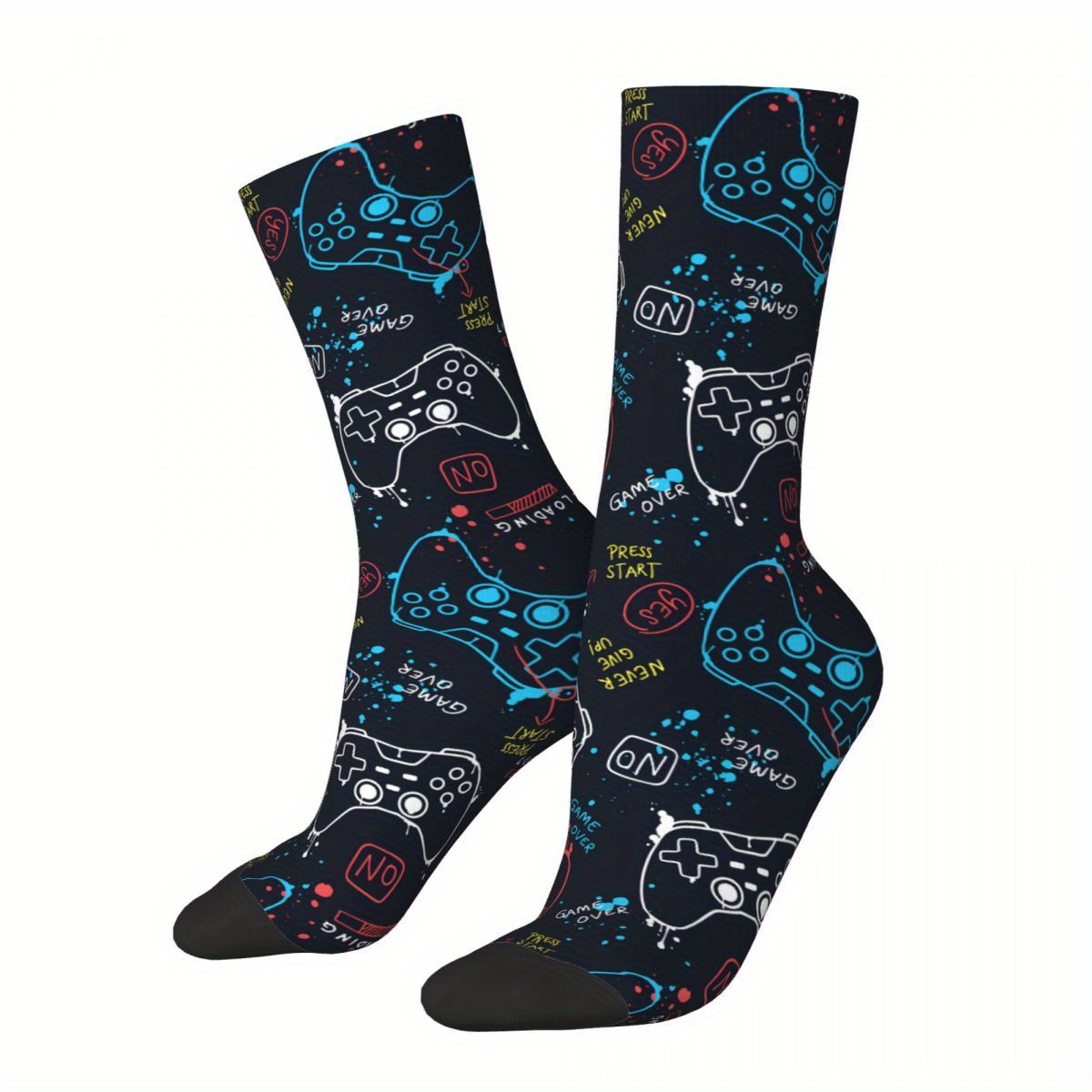 

Arcade , Biihudu Men's Gamer Crew Socks - Seamless 3d , Breathable Polyester , Novelty Mid-calf Socks For Gamers