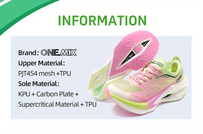 Sneakers, Lightweight Design Professional Carbon Plate Racing Running Shoes, Cushioned and Breathable, Full-sole Carbon Plate, Specialized for Marathon, Sprint, and Racing Training