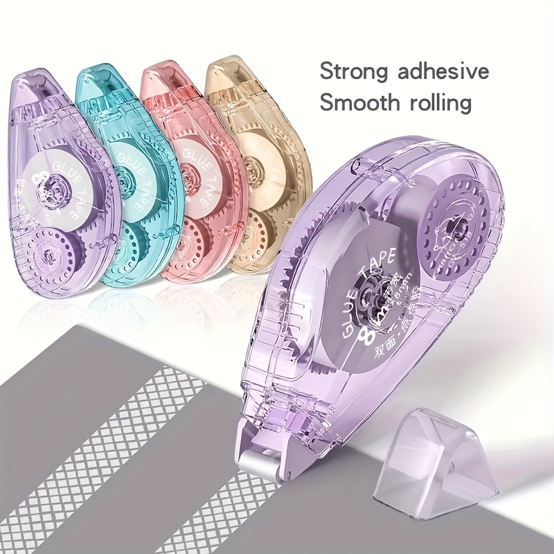 3pcs Double-sided Tape Rolls, Dot Tape, Craft Tape Rolls, Office Notebook Supplies, Scrapbooking Supplies, Random Colors