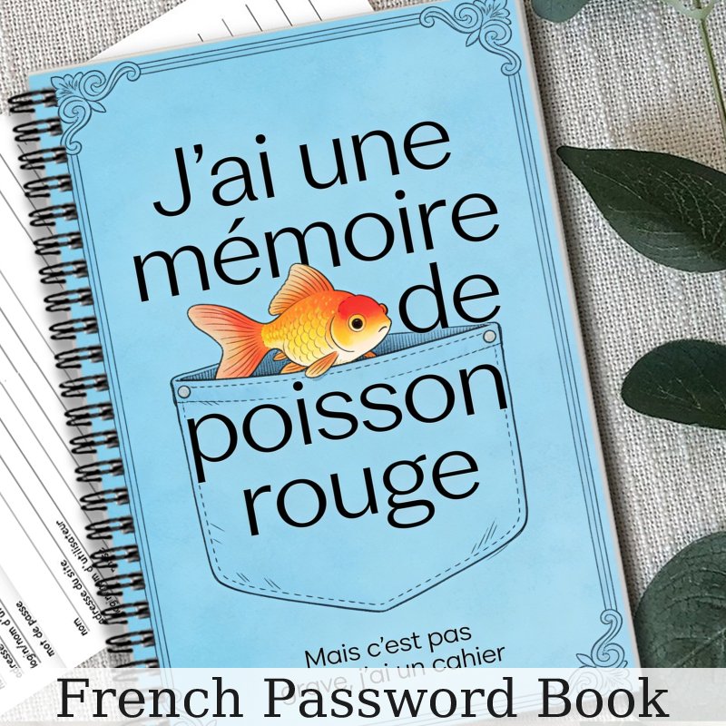 TEMU Carnet à spirale 1 pièce, Carnet de de passe français pour adultes et seniors avec motif poisson rouge et poche