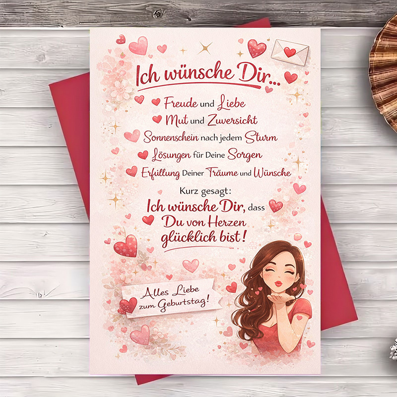 Image of 1 Greeting Card + 1 Envelope | Elegant Birthday Card With Wishes Perfect For , , And Colleagues To Special Moments And Warm Emotions