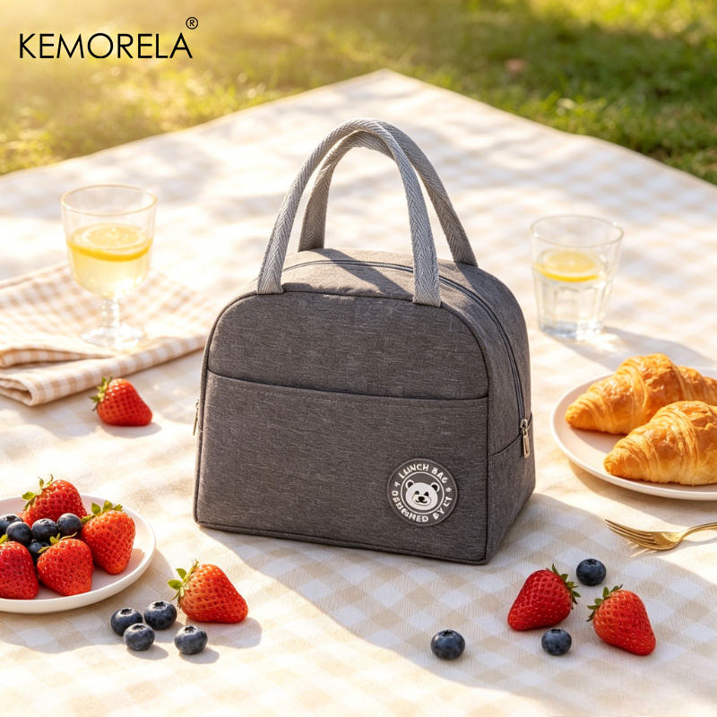 TEMU Kemorela Insulated Lunch Bag, Handheld Thermal Tote, Cooler Bag For Food Container, Lunch Box Carrier For Work And School, Aluminum Foil Lining