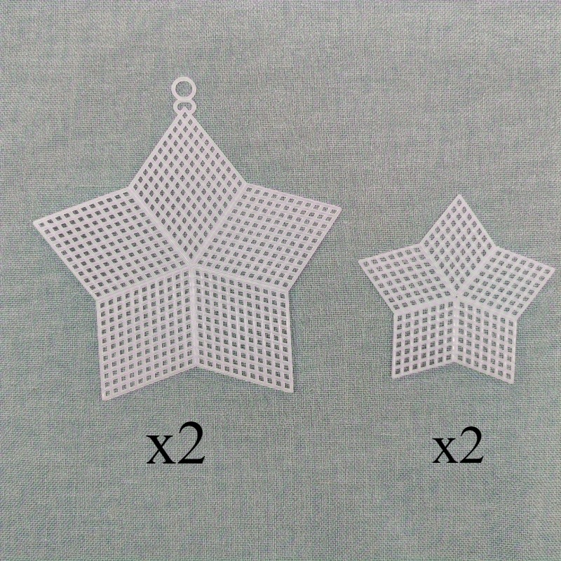 TEMU 1 Set/4pcs Needlework Kit, Mesh Plastic Piece Kits, Star-shaped Sets For Embroidery, Stitch, Knitting, And Pendant Making