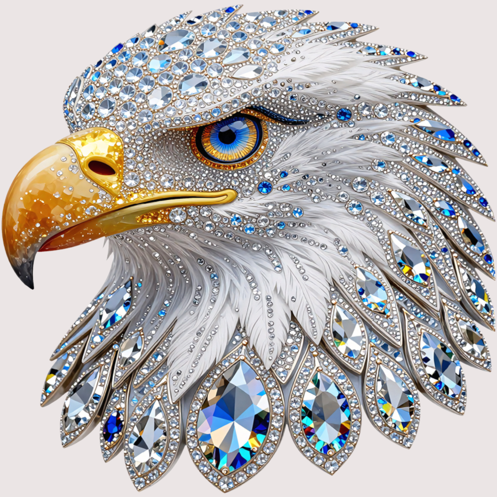TEMU 1pc Diamond-embellished Eagle Pattern Heat Transfer Sticker Suitable For T-shirts, Sweatshirts, Jeans, Bags, Additions, Masks, Backpacks, Hats,