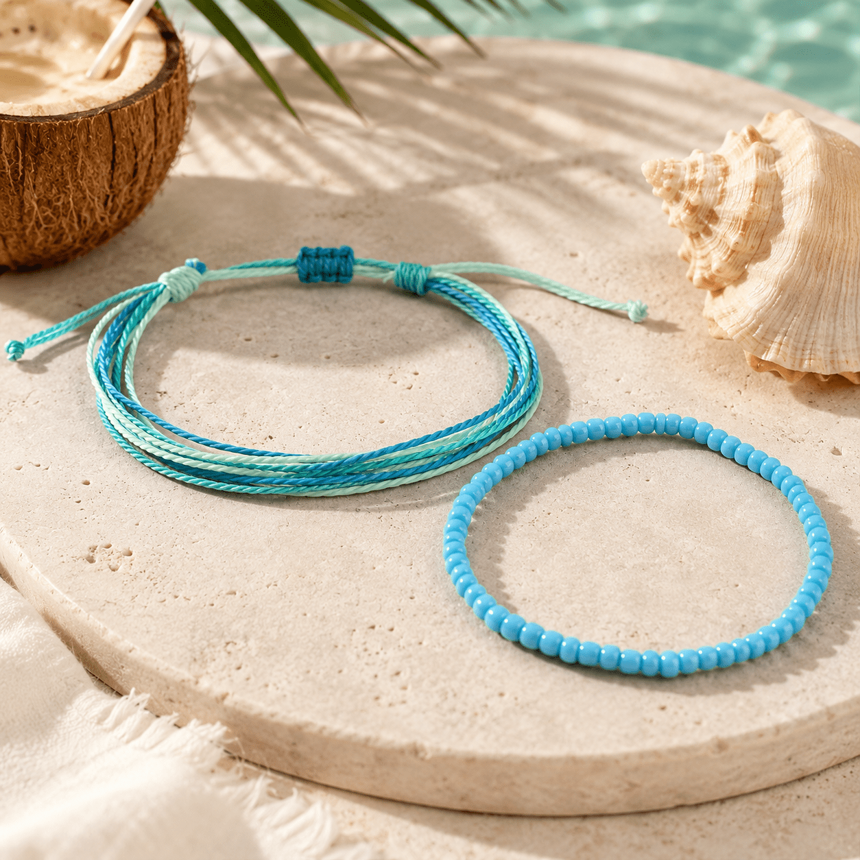 2pc Vintage-Inspired Bohemian Summer Bracelet Set