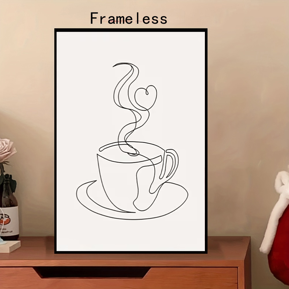 2d flat 1pc frameless coffee cup line art minimalist modern - Temu Mauritius