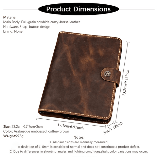 handmade a5 full grain cowhide genuine leather diary cover refillable notebook protector with pocket card slot and pen holder handcrafted a5 full grain genuine leather notebook protector suitable for travelers and writers