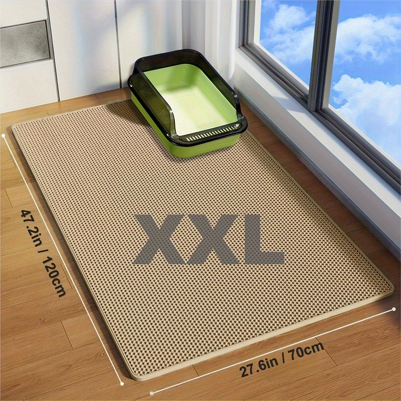 Extra Large Double-layer Litter Mat, And Leak-proof Eva Material, Prevents Litter Scattering, Non-slip, Washable, Odor-resistant, Easy To Clean - Perfect For Litter Boxes