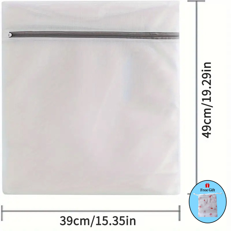 TEMU 3pcs Set (2pcs Premium Large Laundry Bags And 1pc Free Mushroom Storage Bag), Suitable For Delicate Clothing - Durable Polyester Mesh With