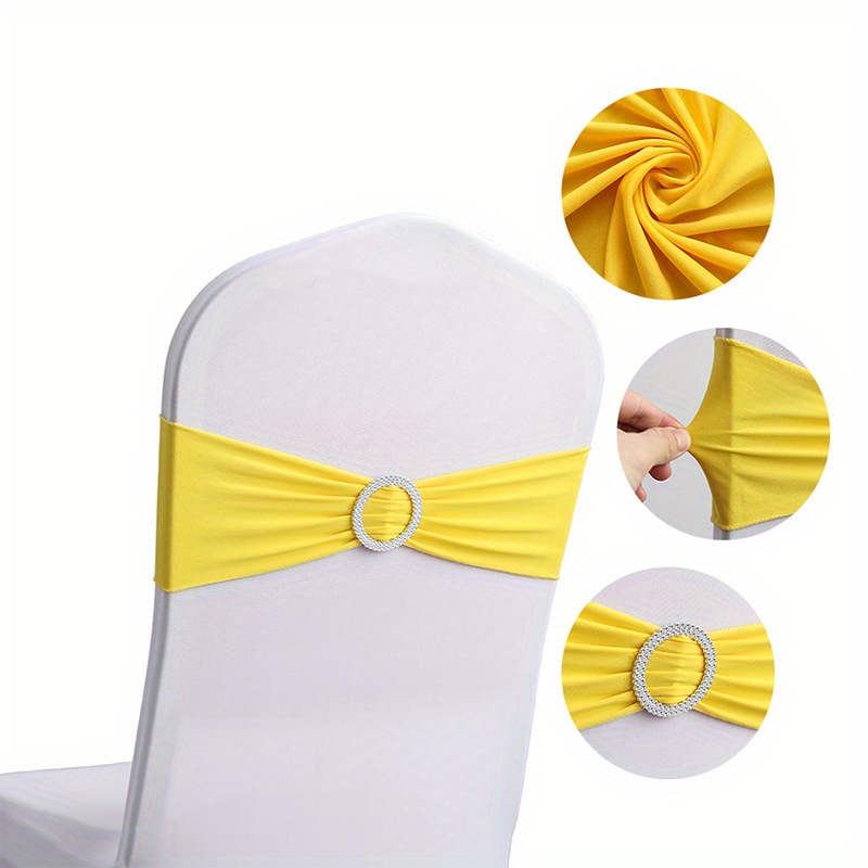 25pcs Hotel Wedding Banquet Chair Back Cover Decoration No Tie Bow Chair Back Flower Chair Cover Chair Fabric Elastic Band