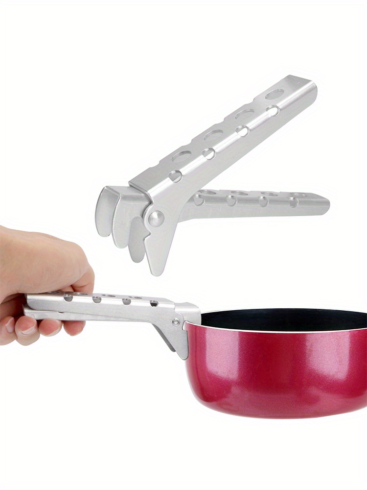 high quality aluminum pot clip versatile gripper for pots bowls dishes lightweight   kitchen tool for camping picnics details 0