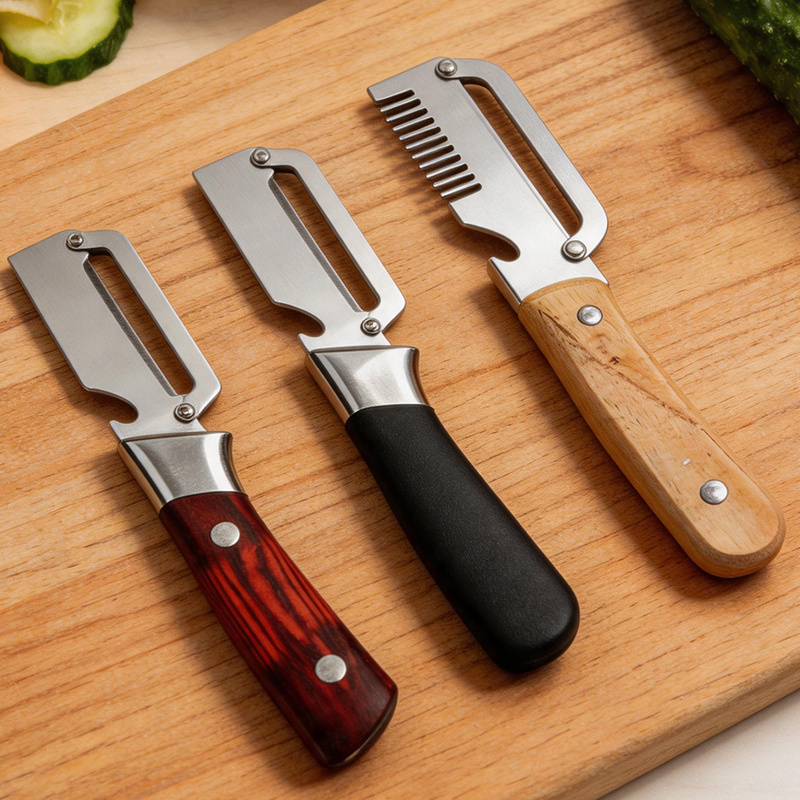 Image of 3pcs Stainless Steel Peelers, Right-handed , Multifunctional Kitchen Fruit And Vegetable Peelers, Potato Scrapers, Home Prep Tool Set
