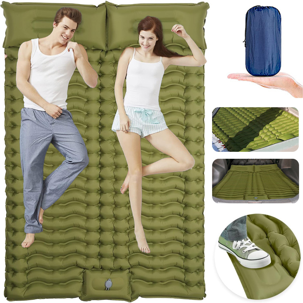 Camping Self-inflating Mat For 2 Thickened - Ideal For Backpacking, Hiking And Outdoor Travel