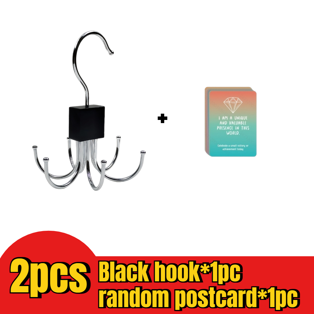 TEMU 2pcs (1pc Multi-functional Large-capacity Belt Hanger And 1pc Random Postcard) - Rotating Wooden Clothes Hanger, Hat Rack, Suitable For Belts,