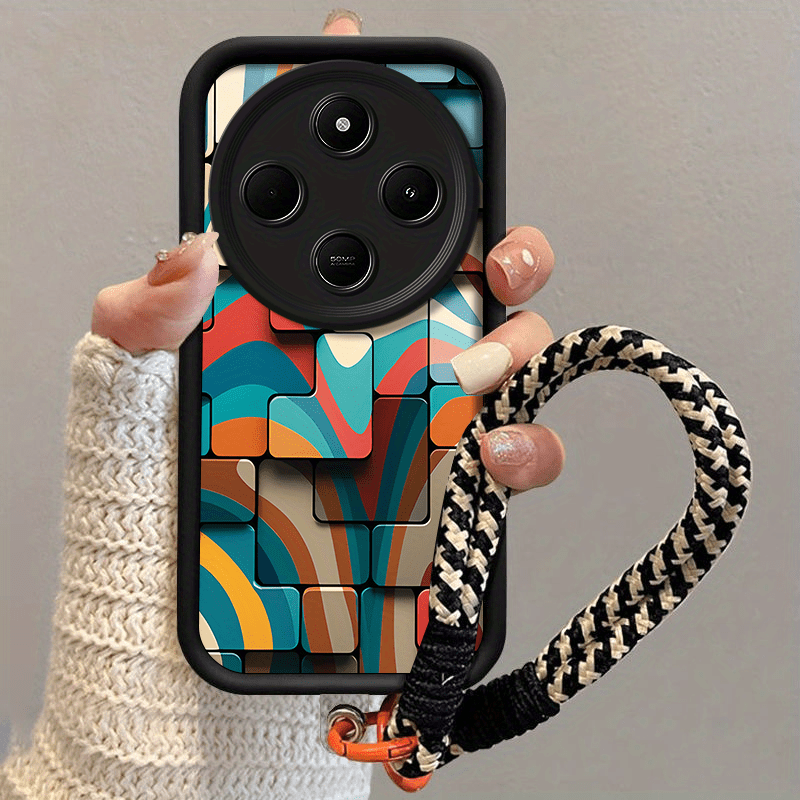 TEMU Phone Case - Grid-patterned Phone Cases Designed For The For Xiaomi Redmi 14c 4g, Suitable For All Genders. High-quality Tpu Cases Come With A