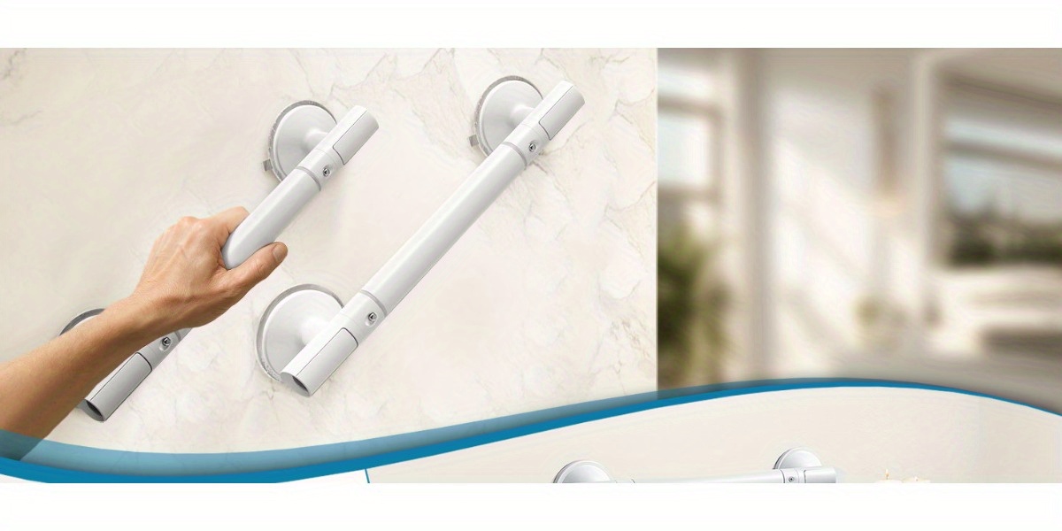HEYMIX 2 Pack Grab Bar Strong Suction Grab Bars for Bathtubs & Showers - for Seniors and Elderly, Removable Bathroom Shower Handle 45CM/ 17.72Inch, Heavy Duty Safety Grip Handrails, No Drilling