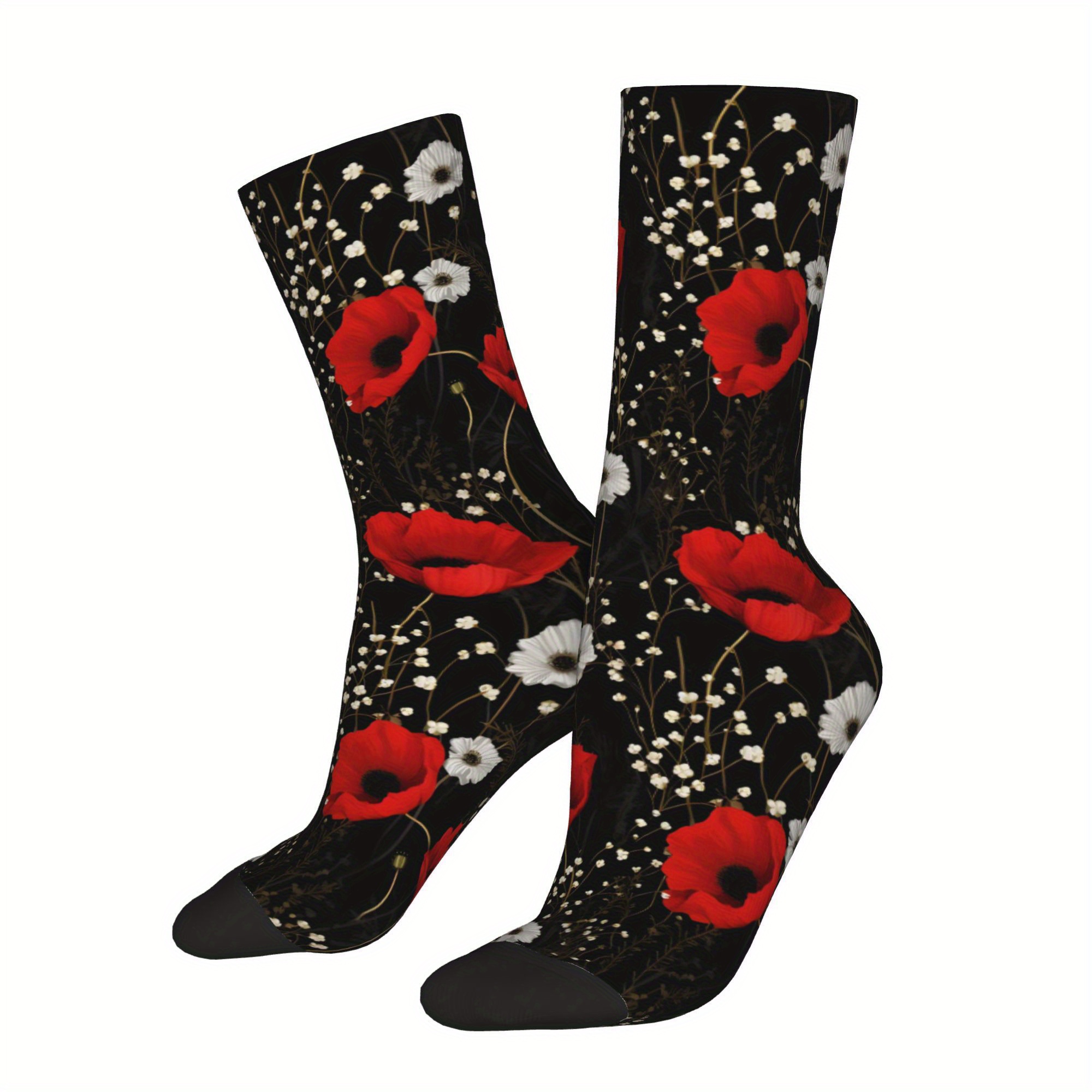 TEMU 1 paar hiphop Crazy compressiesokken voor heren, unisex Harajuku naadloos bedrukte grappige novelty vrolijke sok