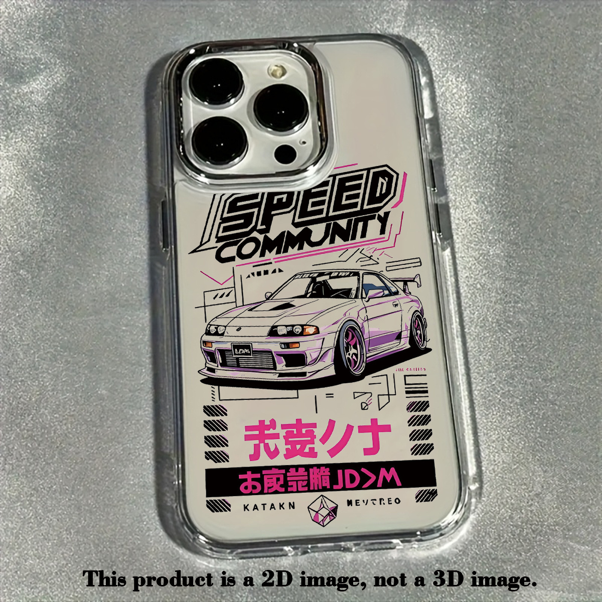 TEMU Phone Case - 2d Flat Printing - 1pc Neon Racing Pattern Phone Case For Iphone X/11/12/13/14/15/16/17/air/pro/pro Max/plus, Anti-drop,