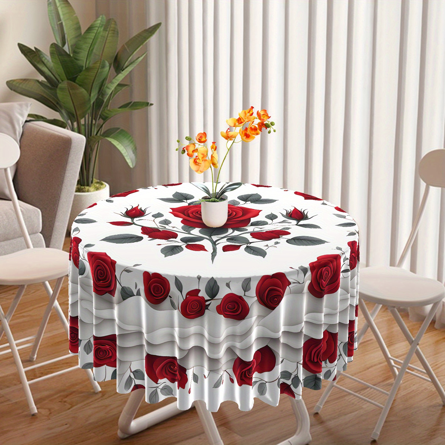 

1pc And Pattern Tablecloth, 63 - Dining Table , 's Day Decor, - For , Bbq, And