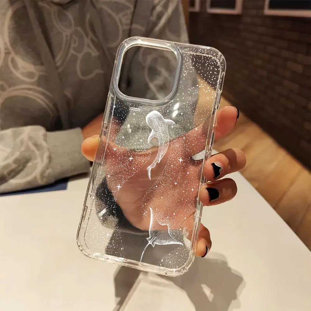 Image of Phone Case: Phone Case - Clear Phone Case Featuring A Whale Shark And Ray Design, Suitable For Iphone 17, 16, 11, 15, 14, 13, And 12 Pro Max . A Birthday Present For Men And Women