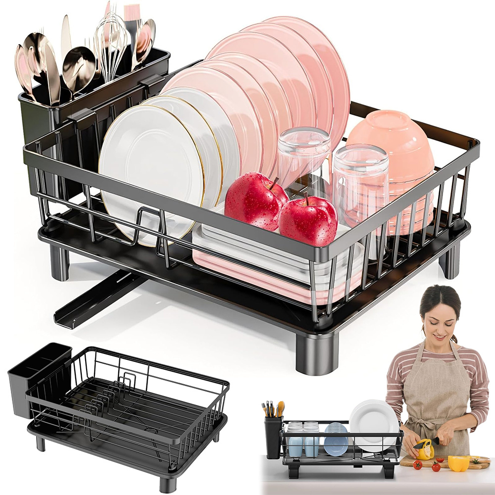Image of Drain Rack With Large Capacity 4 Supporting Legs For Cups Pots Baking Trays Bowls