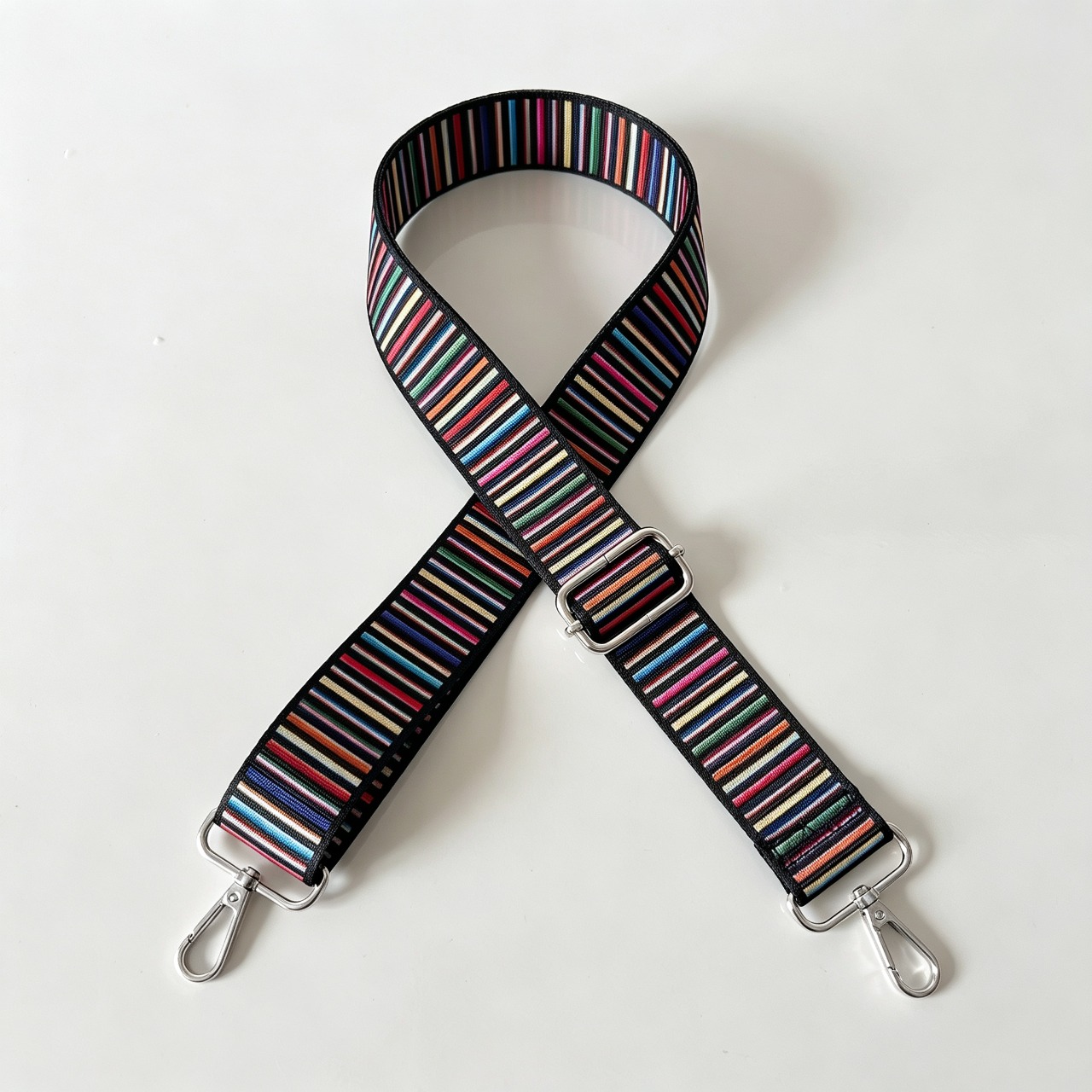 TEMU Wide Shoulder Strap, Colorful Striped Personalized Print. Suitable For Handbags, Crossbody Bags, Single Shoulder Bags, And Other Types Of