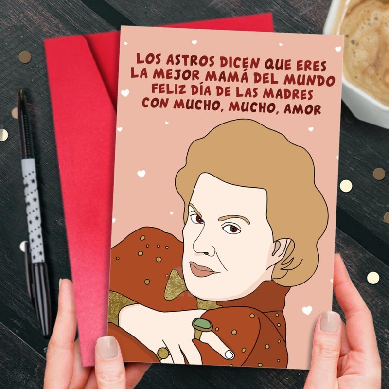 TEMU 1pc Funny Latino Spanish Greeting Card, Unique All-occasion Birthday & Thank You Gift For Mom From Son Or Daughter - Vibrant With Message, Gift|