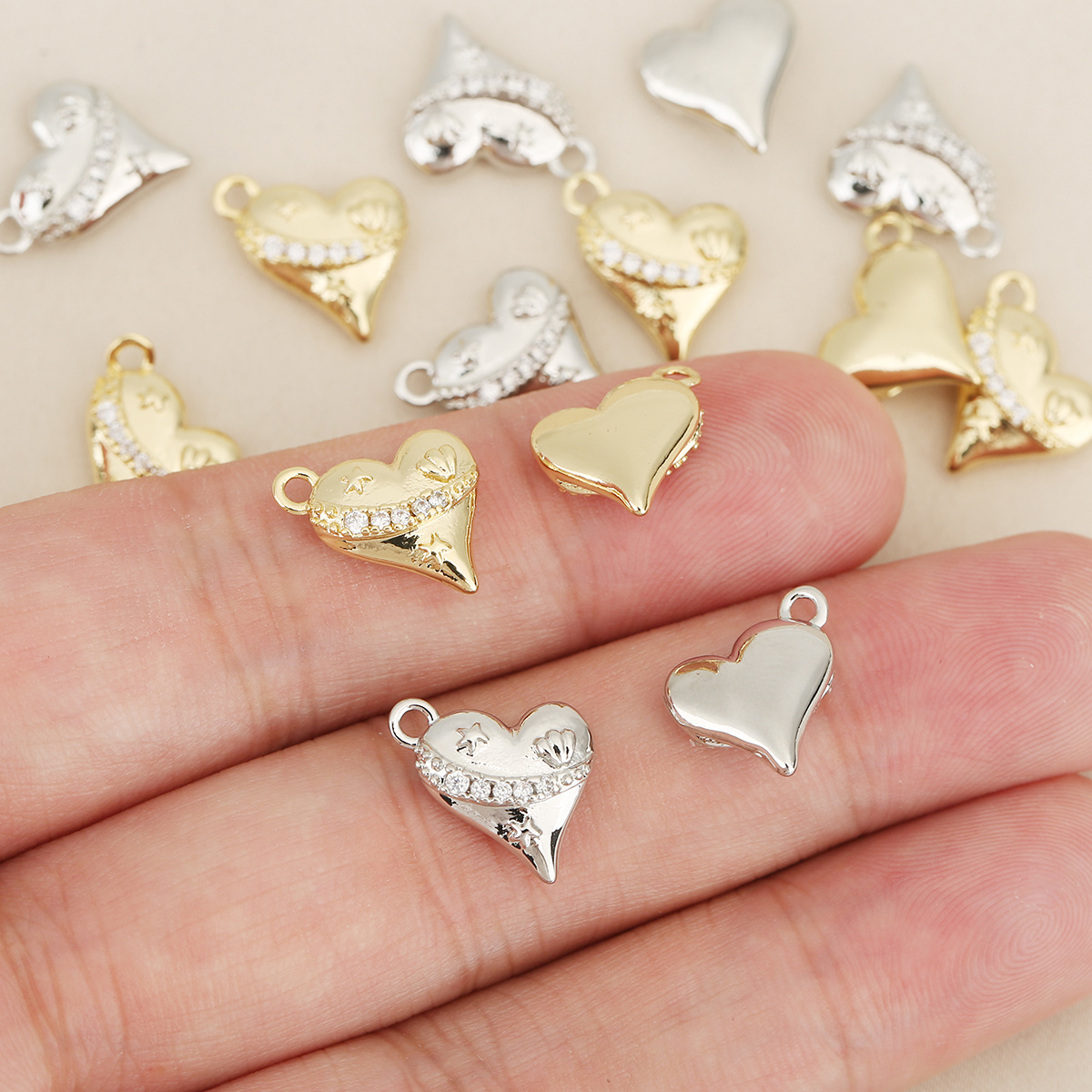 5pcs Heart-Shaped Jewelry Accessories Set with Synthetic Zirconia
